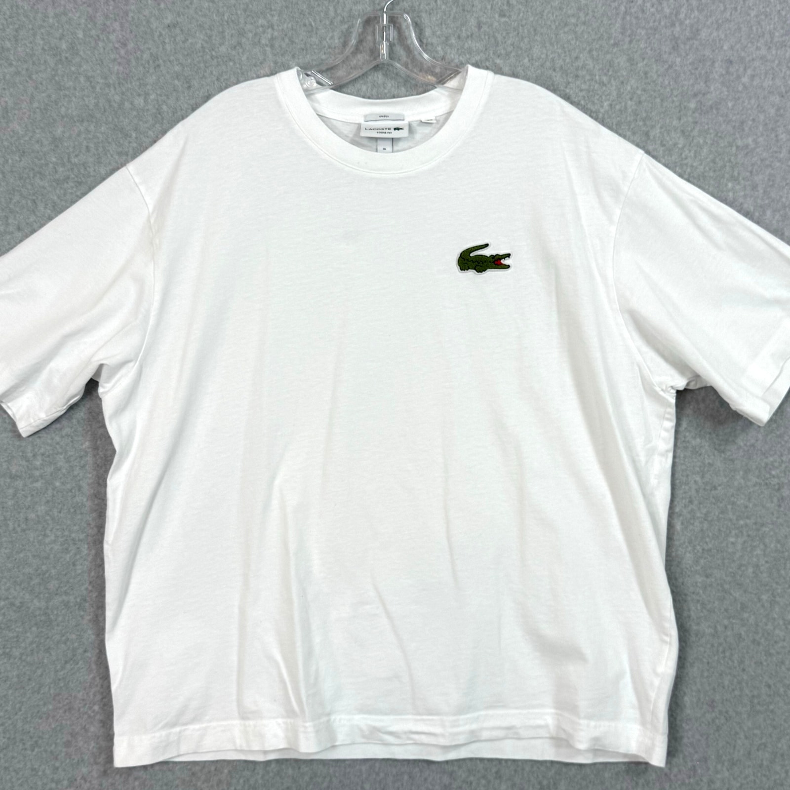 Lacoste Unisex Loose Fit Badge Tshirt Size Xl Preppy Quiet Luxury Casual Organic